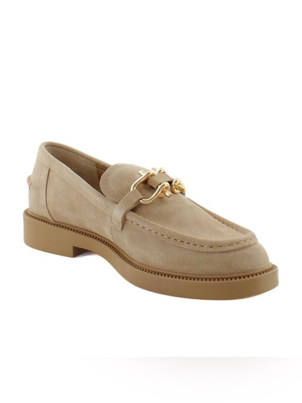 Steve Madden Women's Kalon Loafer Slip-On Sand Suede Leather Size 6.5